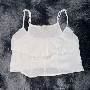 La Hearts White Lace-Trim Camisole